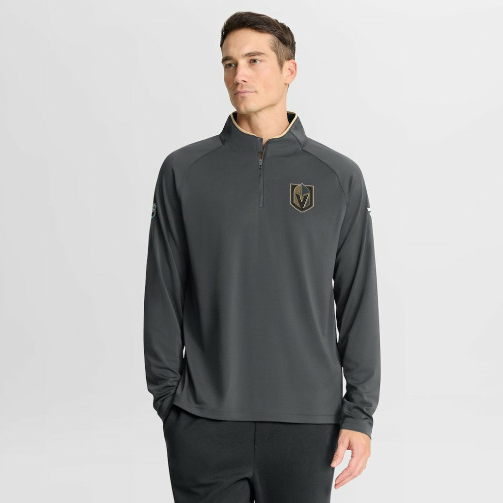 Vegas Golden Knights Fanatics Authentic Pro Rink Training Quarter-Zip Pullover - Gray - NHL