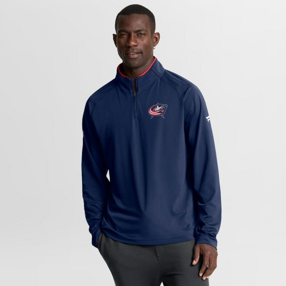 Columbus Blue Jackets Fanatics Authentic Pro Rink Training Quarter-Zip Pullover - Navy - NHL