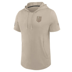 Vegas Golden Knights Fanatics Authentic Pro Road Short Sleeve Hoodie - Tan - NHL