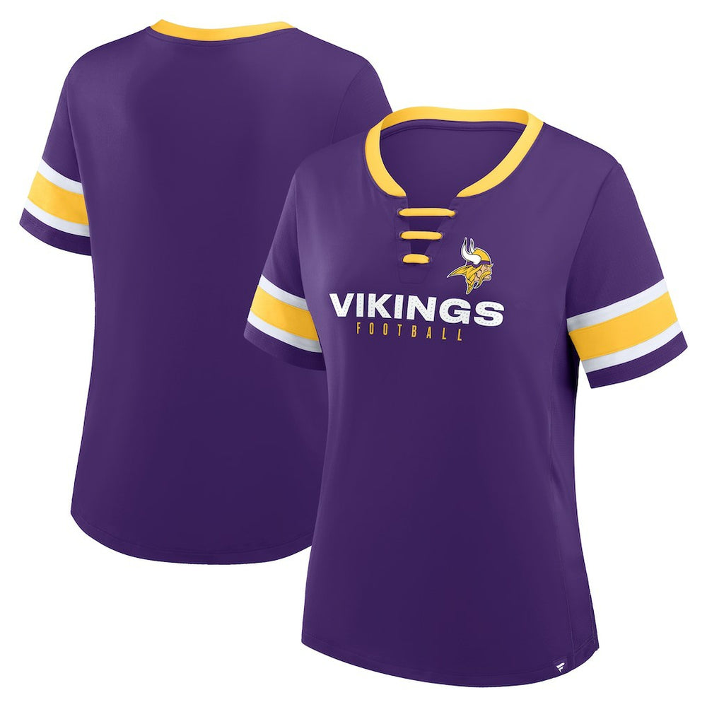 Minnesota Vikings Women's Redzone Draw Play Athena Lace-Up T-Shirt Purple | Fanatics