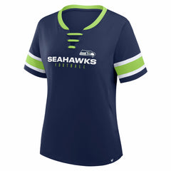 Seattle Seahawks Women's Redzone Draw Play Athena Lace-Up T-Shirt College Navy | Fanatics