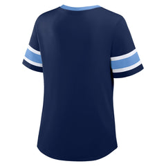 Tennessee Titans Women's Redzone Draw Play Athena Lace-Up T-Shirt Navy | Fanatics