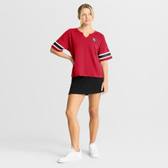 San Francisco 49ers Women's Redzone Curl Route T-Shirt Scarlet | Fanatics