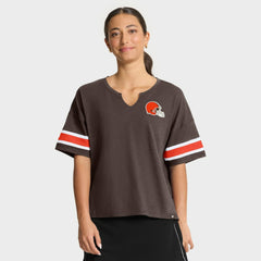Cleveland Browns Women's Redzone Curl Route T-Shirt Brown | Fanatics