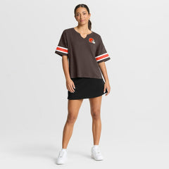 Cleveland Browns Women's Redzone Curl Route T-Shirt Brown | Fanatics