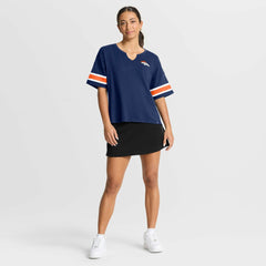 Denver Broncos Women's Redzone Curl Route T-Shirt Navy | Fanatics