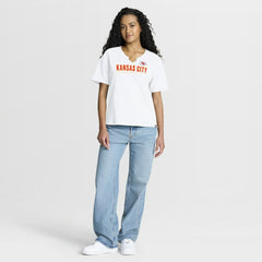 Kansas City Chiefs Women's Redzone Slub Boxy T-Shirt White | Fanatics