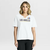 Los Angeles Rams Women's Redzone Slub Boxy T-Shirt White | Fanatics