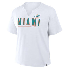 Miami Dolphins Women's Redzone Slub Boxy T-Shirt White | Fanatics