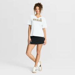 New Orleans Saints Women's Redzone Slub Boxy T-Shirt White | Fanatics