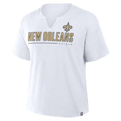 New Orleans Saints Women's Redzone Slub Boxy T-Shirt White | Fanatics