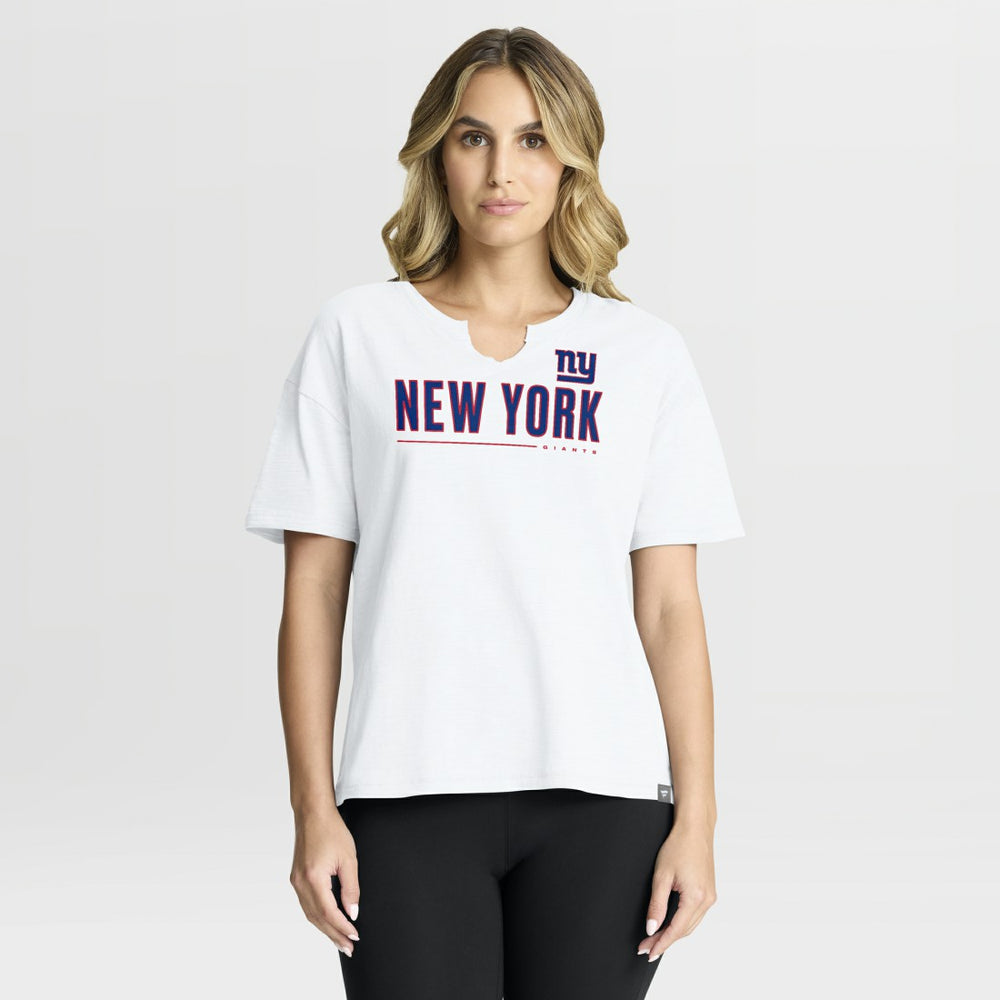 New York Giants Women's Redzone Slub Boxy T-Shirt White | Fanatics