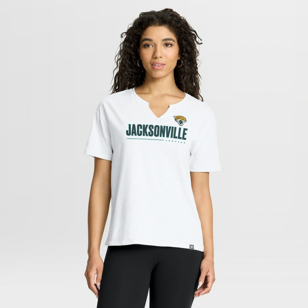 Jacksonville Jaguars Women's Redzone Slub Boxy T-Shirt White | Fanatics