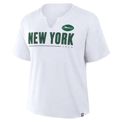 New York Jets Women's Redzone Slub Boxy T-Shirt White | Fanatics