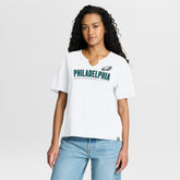 Philadelphia Eagles Women's Redzone Slub Boxy T-Shirt White | Fanatics