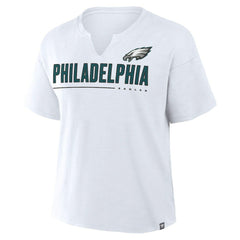 Philadelphia Eagles Women's Redzone Slub Boxy T-Shirt White | Fanatics