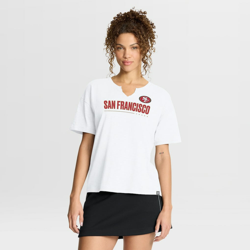 San Francisco 49ers Women's Redzone Slub Boxy T-Shirt White | Fanatics