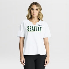 Seattle Seahawks Women's Redzone Slub Boxy T-Shirt White | Fanatics