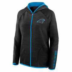 Carolina Panthers Women's Redzone End Around Pass Raglan Full-Zip Hoodie Black | Fanatics