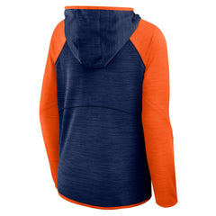 Denver Broncos Women's Redzone End Around Pass Raglan Full-Zip Hoodie Navy/Orange | Fanatics