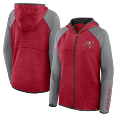 Tampa Bay Buccaneers Women's Redzone End Around Pass Raglan Full-Zip Hoodie Red/Pewter | Fanatics