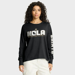 New Orleans Saints Women's Hometown Legacy Long Sleeve T-Shirt Black | Fanatics