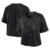 Detroit Lions Women's Oversized Raglan V-Neck Blackout Fashion Jersey | Fanatics