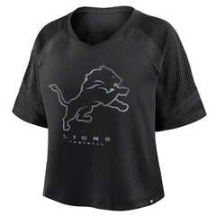 Detroit Lions Women's Oversized Raglan V-Neck Blackout Fashion Jersey | Fanatics