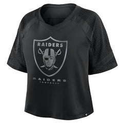 Las Vegas Raiders Women's Oversized Raglan V-Neck Blackout Fashion Jersey | Fanatics