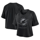 Miami Dolphins Women's Oversized Raglan V-Neck Blackout Fashion Jersey | Fanatics