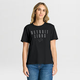 Detroit Lions Women's Blackout Kneel Down Legacy T-Shirt Black | Fanatics