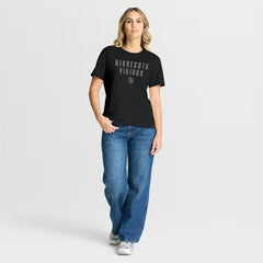 Minnesota Vikings Women's Blackout Kneel Down Legacy T-Shirt Black | Fanatics