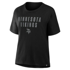 Minnesota Vikings Women's Blackout Kneel Down Legacy T-Shirt Black | Fanatics