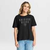 Chicago Bears Women's Blackout Kneel Down Legacy T-Shirt Black | Fanatics
