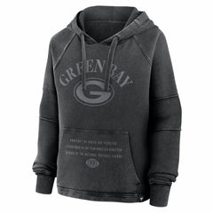 Green Bay Packers Women's Oversized Raglan Gridiron Hoodie Black | Fanatics