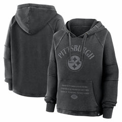Pittsburgh Steelers Women's Oversized Raglan Gridiron Hoodie Black | Fanatics