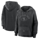 San Francisco 49ers Women's Oversized Raglan Gridiron Hoodie Black | Fanatics