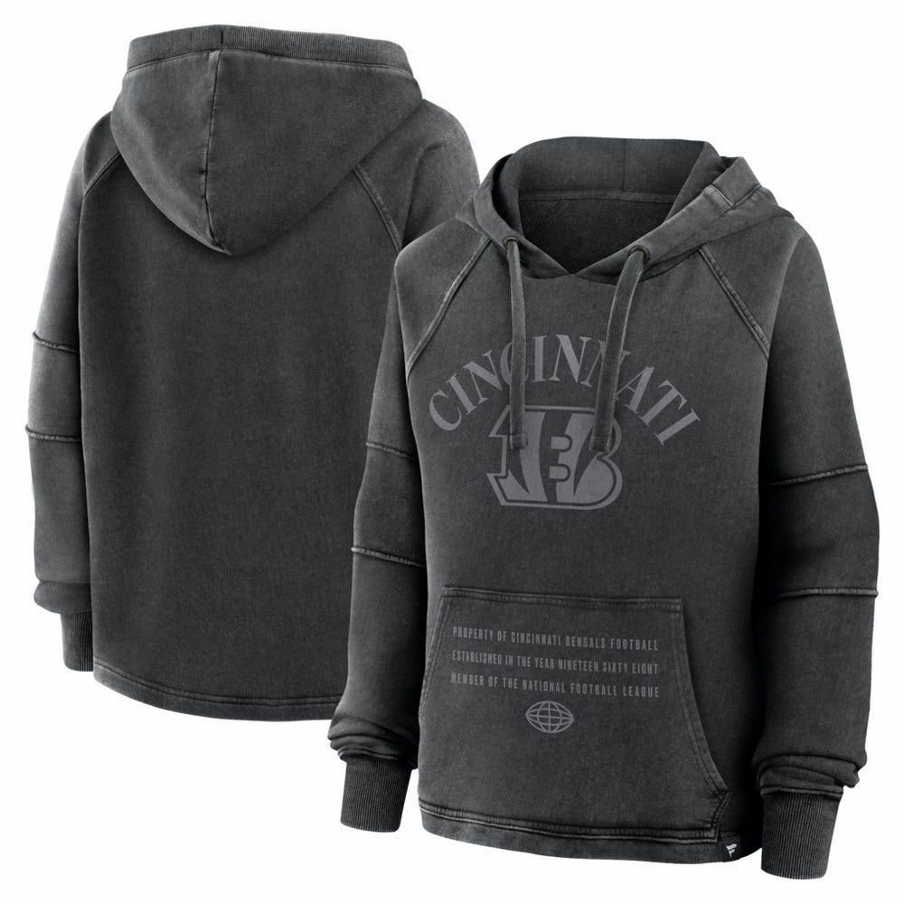 Cincinnati Bengals Women's Oversized Raglan Gridiron Hoodie Black | Fanatics