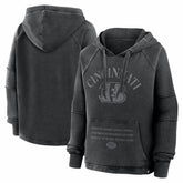 Cincinnati Bengals Women's Oversized Raglan Gridiron Hoodie Black | Fanatics