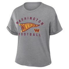 Washington Commanders Women's Pennant Wave Tribute Tri-Blend Boxy T-Shirt Heather Gray | Fanatics