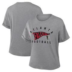Atlanta Falcons Women's Pennant Wave Tribute Tri-Blend Boxy T-Shirt Heather Gray | Fanatics