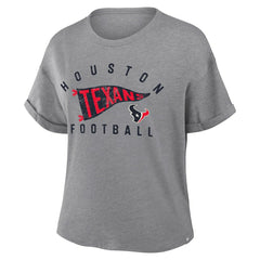 Houston Texans Women's Pennant Wave Tribute Tri-Blend Boxy T-Shirt Heather Gray | Fanatics