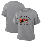 Cincinnati Bengals Women's Pennant Wave Tribute Tri-Blend Boxy T-Shirt Heather Gray | Fanatics