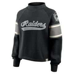 Las Vegas Raiders Oversized Hometown Toss Sweep Mock Neck Pullover Black | Fanatics