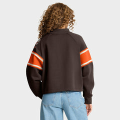 Cleveland Browns Oversized Hometown Toss Sweep Mock Neck Pullover Brown | Fanatics