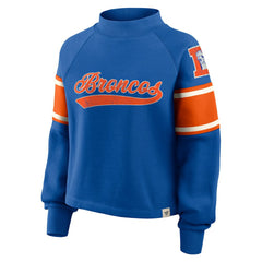 Denver Broncos Oversized Hometown Toss Sweep Mock Neck Pullover Royal | Fanatics