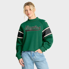 Philadelphia Eagles Oversized Hometown Toss Sweep Mock Neck Pullover Kelly Green | Fanatics