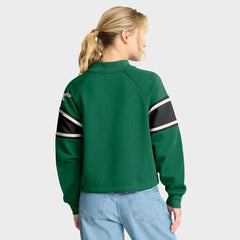 Philadelphia Eagles Oversized Hometown Toss Sweep Mock Neck Pullover Kelly Green | Fanatics