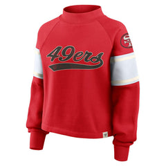 San Francisco 49ers Oversized Hometown Toss Sweep Mock Neck Pullover Scarlet | Fanatics