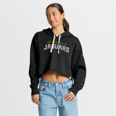 Jacksonville Jaguars Women's Oversized Hometown Heritage Cropped Hoodie Black | Fanatics